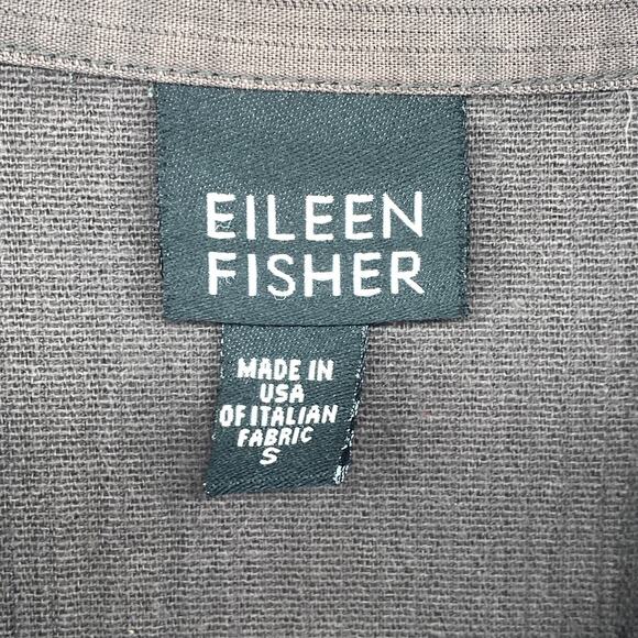 EILEEN FISHER Jacket S Cotton Ribbed Textured Canvas Full Zip Brown USA VTG - Picture 5 of 14